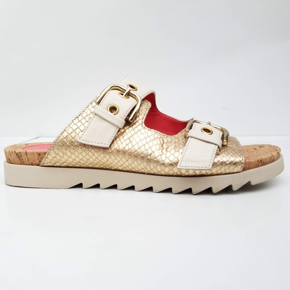 Pas De Rouge Vella Sandal Slides Buckle Straps - Picture 2 of 8